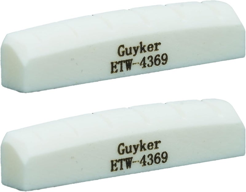 guyker 43mm Guitar Bone Nut - White Pre-Slotted Bone Nuts for 6 String LP Les Paul Style Electric Guitar Replacement Parts Accessories 43mm*6mm*9mm (2 Pieces), ETW-4369 - Image 2